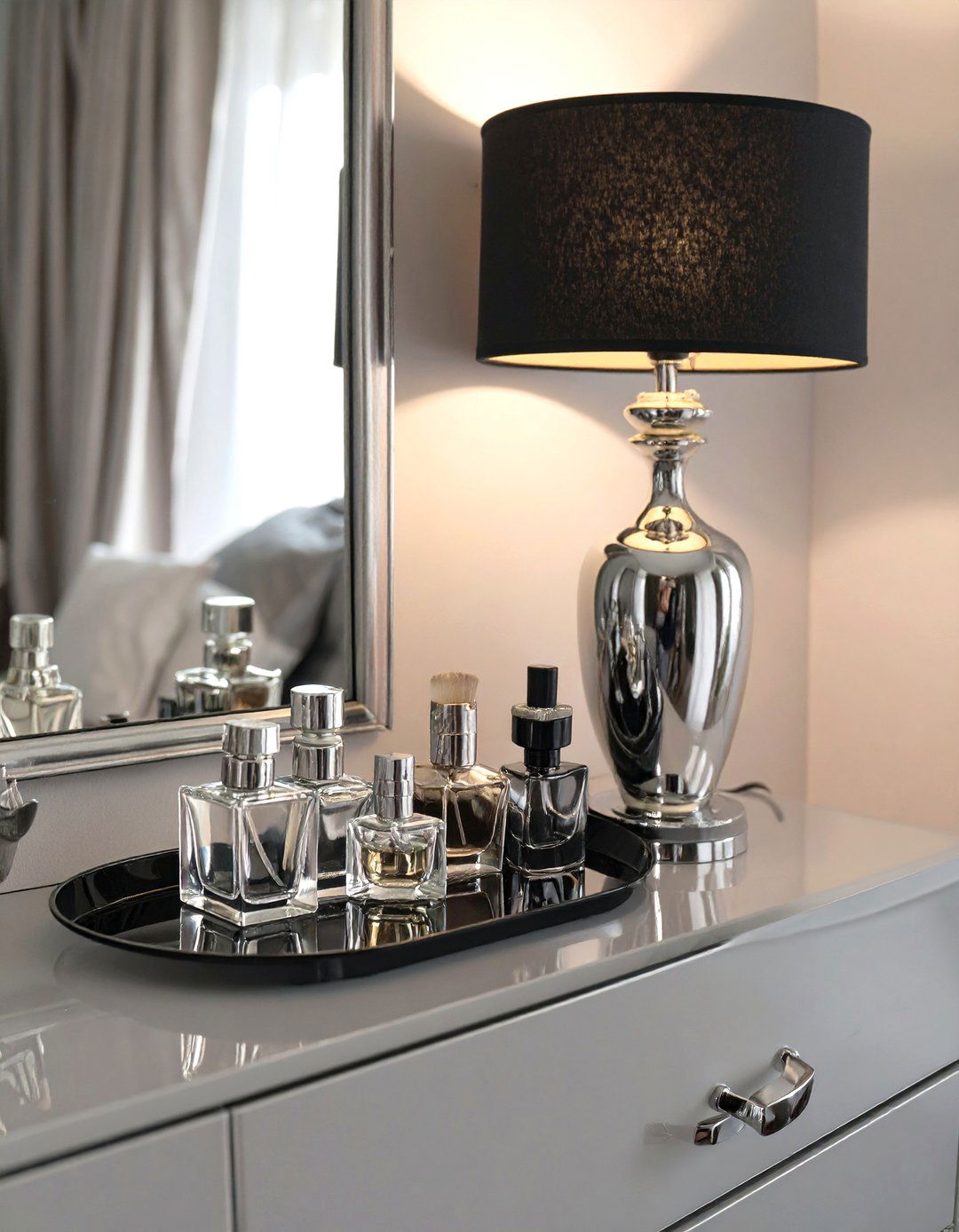 Modern Glamour Dresser Arrangement - 30 bedroom dresser top decor ideas