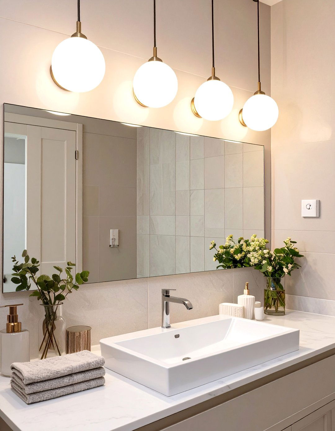 Modern Globe Sconce Simplicity - 30 bathroom lighting ideas