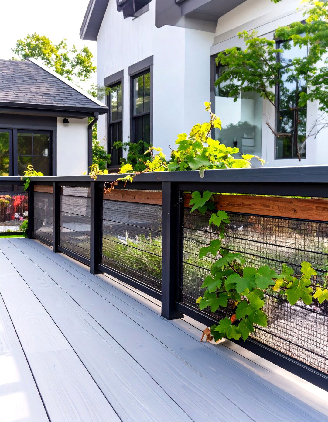 Modern Horizontal Hog Wire Panels - 30 horizontal deck railing ideas