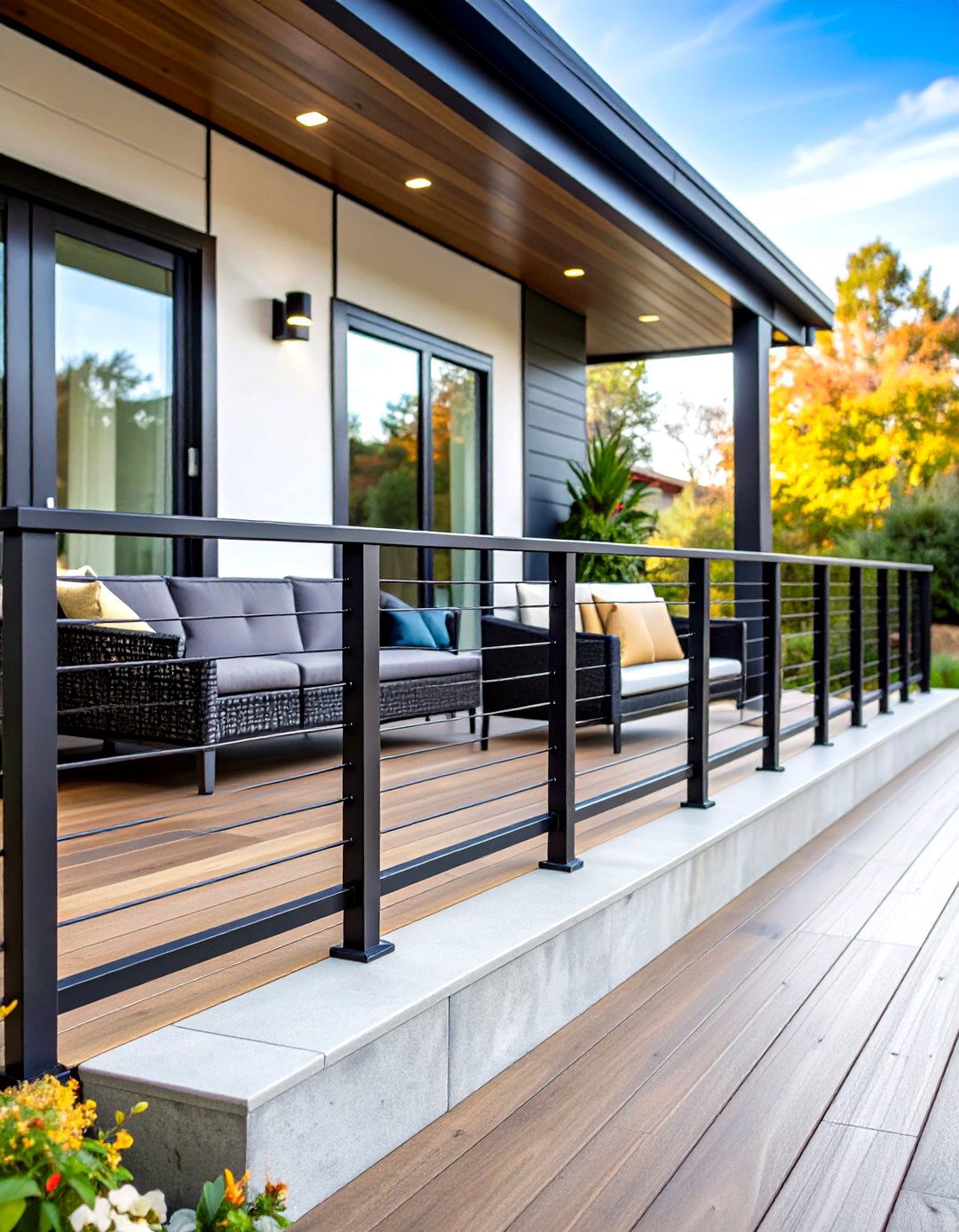 Modern Horizontal Porch Railing - 30 front porch porch railing ideas