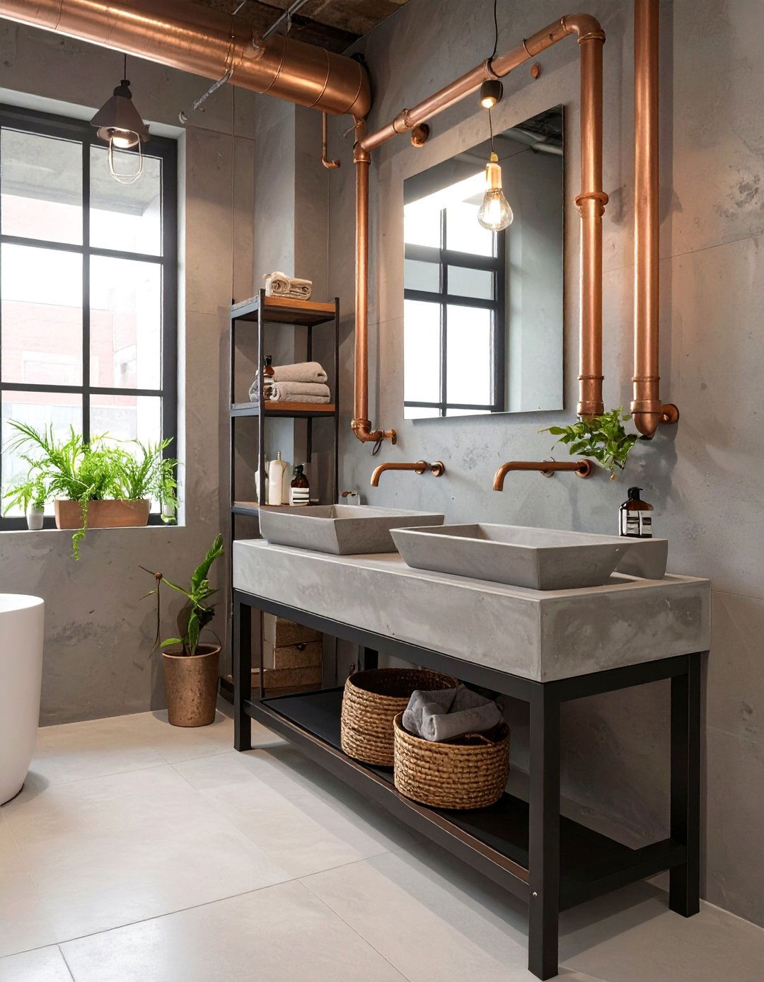 Modern Industrial Bathroom Efficiency - 30 bathroom organization ideas