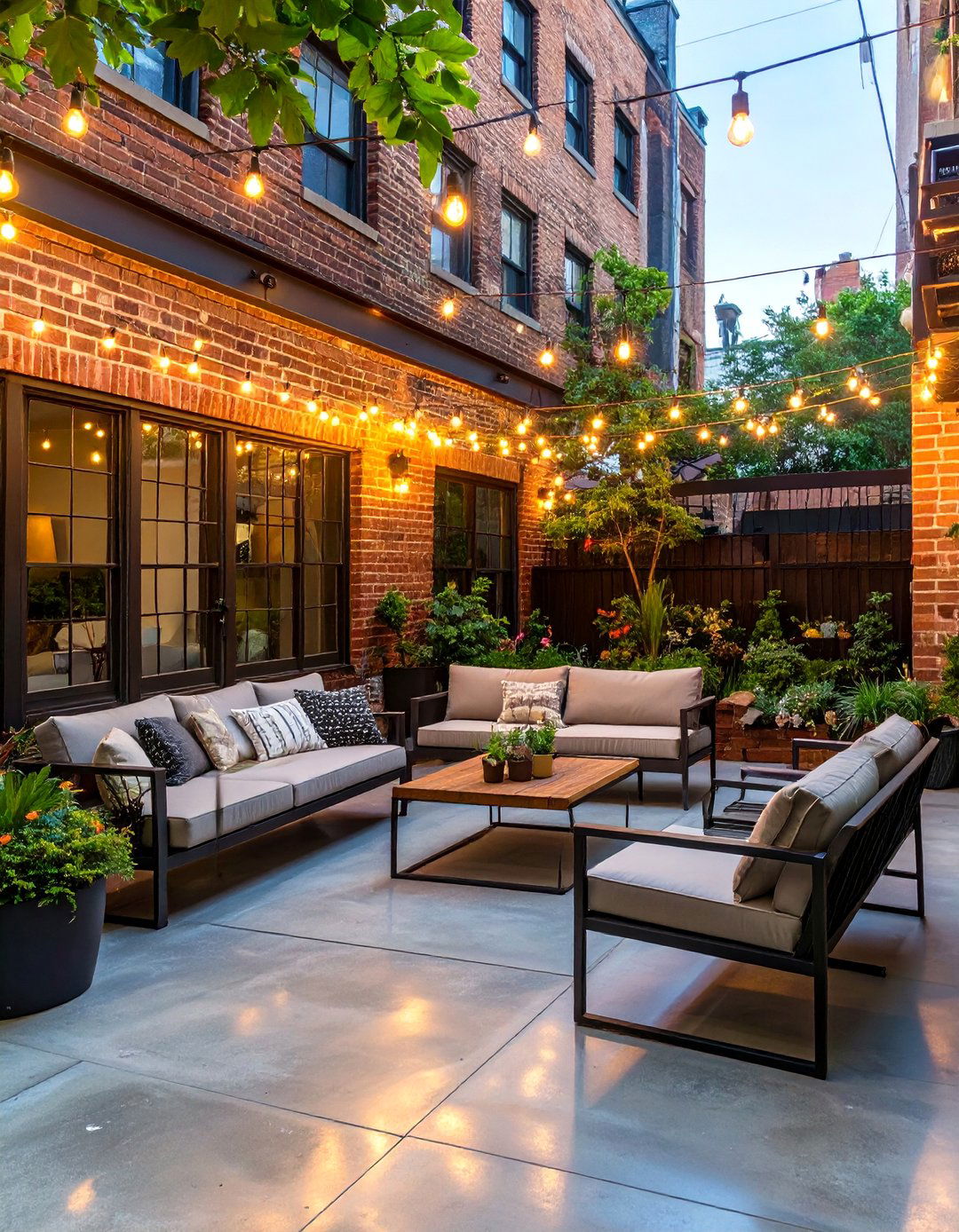 Modern Industrial Courtyard - 30 ai small backyard design ideas