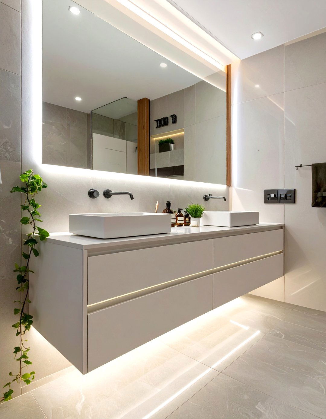 Modern LED Strip Lighting - 30 vanity lighting ideas