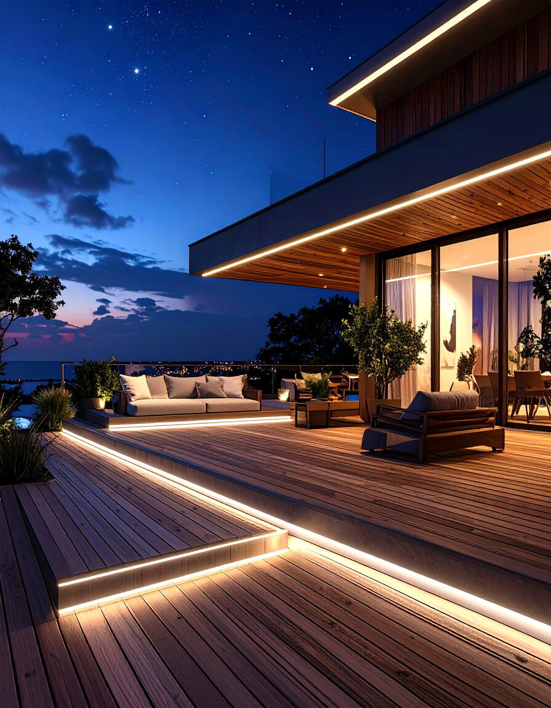 Modern LED Strip Lighting - 30 deck lights ideas
