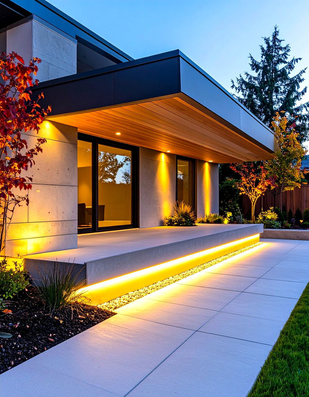 Modern Linear LED Patio Lights - 30 patio light ideas