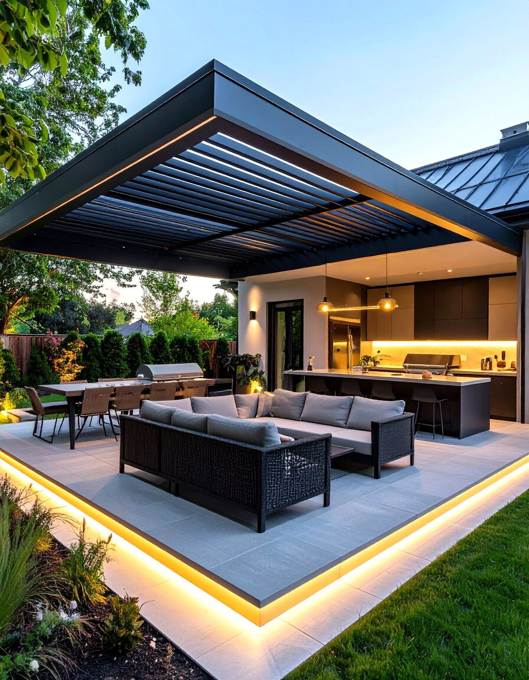 Modern Louvered Aluminum Roof - 30 extension patio roof ideas