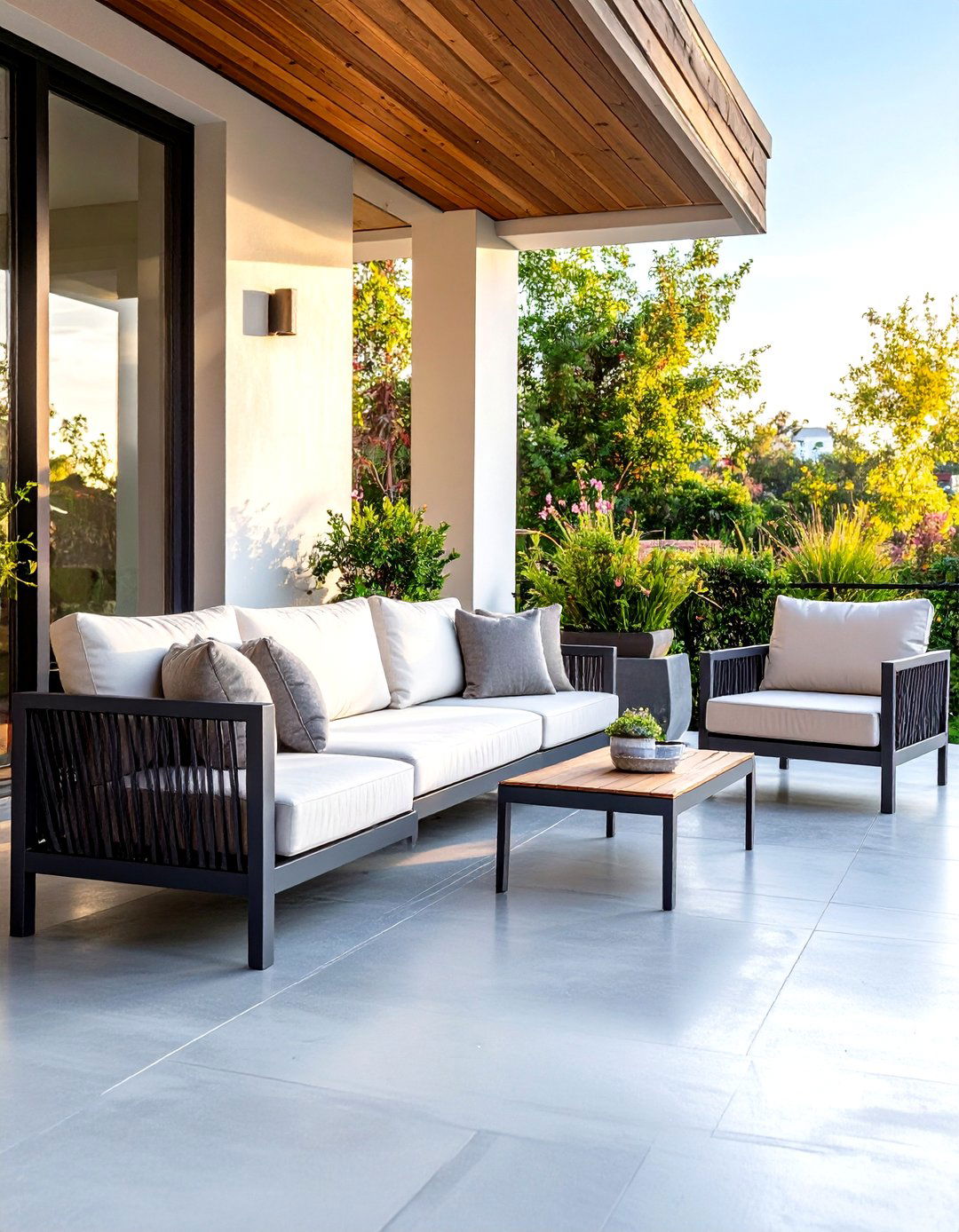 Modern Low Profile Sofa and Chairs - 30 porch furniture ideas