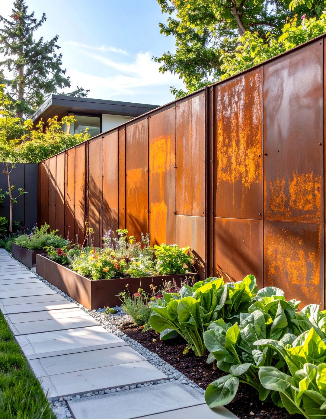 Modern Metal Panel Vegetable Garden Fence - 30 vegetable garden fence ideas