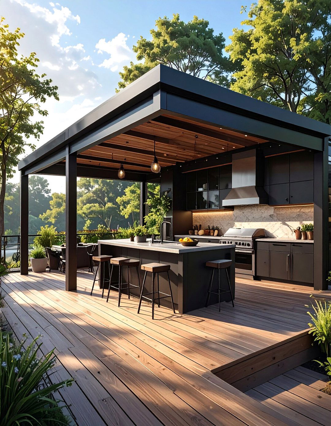 Modern Metal Pavilion Deck Covering - 30 deck covering ideas