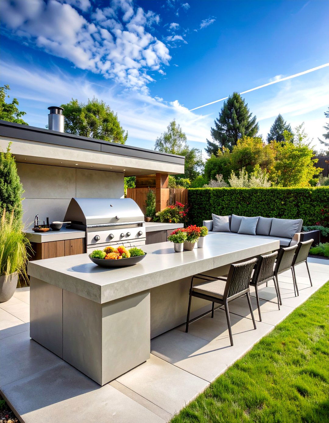 Modern Minimalist BBQ Area - 30 backyard bbq ideas
