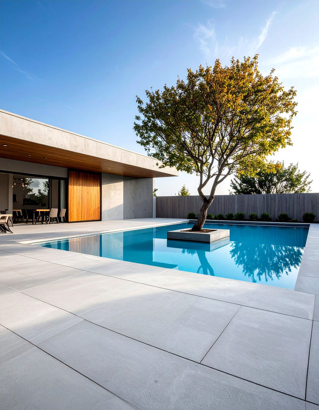 Modern Minimalist Concrete Decking - 30 pool landscaping design ideas