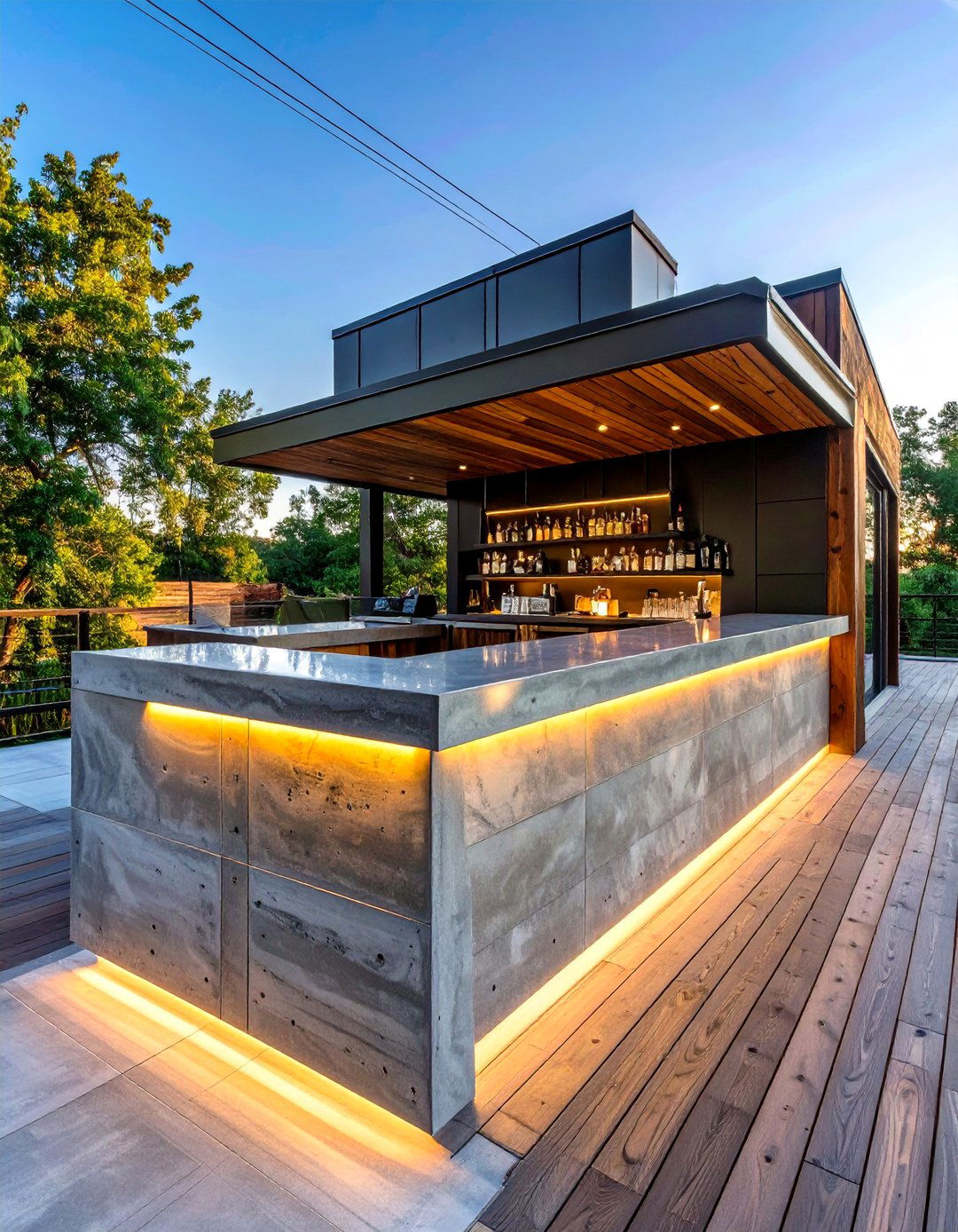 Modern Minimalist Deck Bar - 30 deck bar ideas