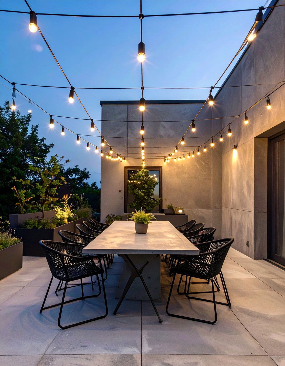 Modern Minimalist Grid - 30 backyard string light ideas
