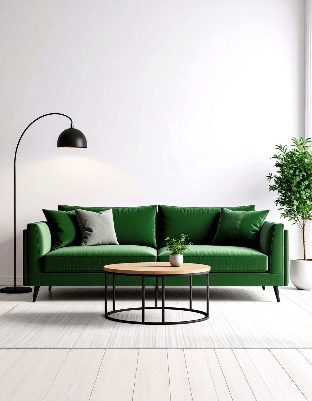 Modern Minimalist Living Room - 30 emerald green sofa living room ideas