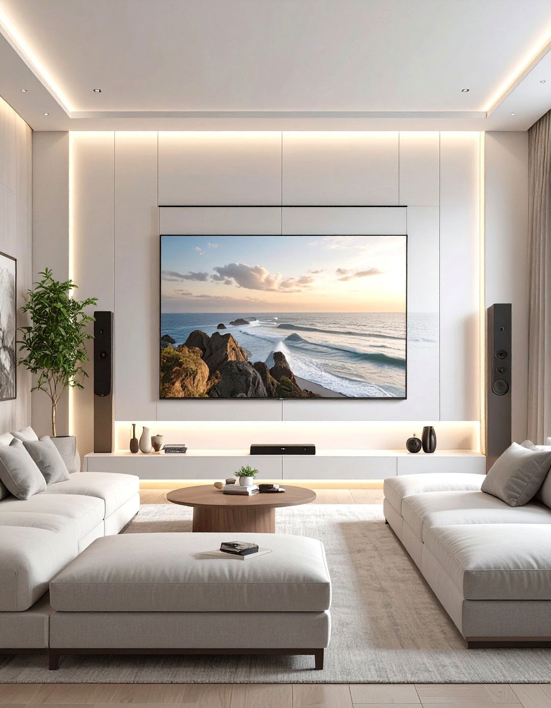 Modern Minimalist Media Room - 30 home theater design ideas