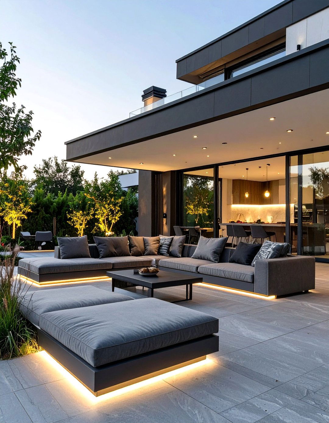 Modern Minimalist Outdoor Lounge - 30 covered patio ideas attached to house