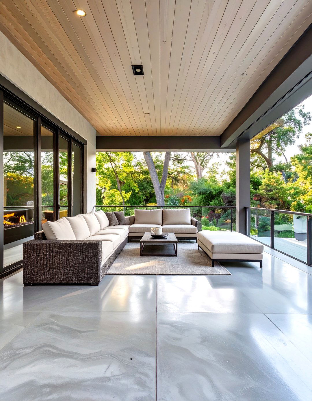 Modern Minimalist Outdoor Lounge - 30 covered back porch ideas