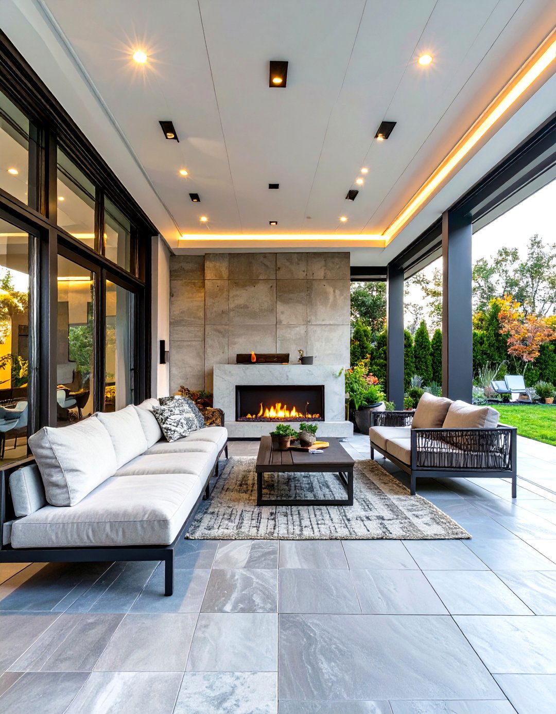 Modern Minimalist Patio Escape - 30 covered patio backyard patio ideas