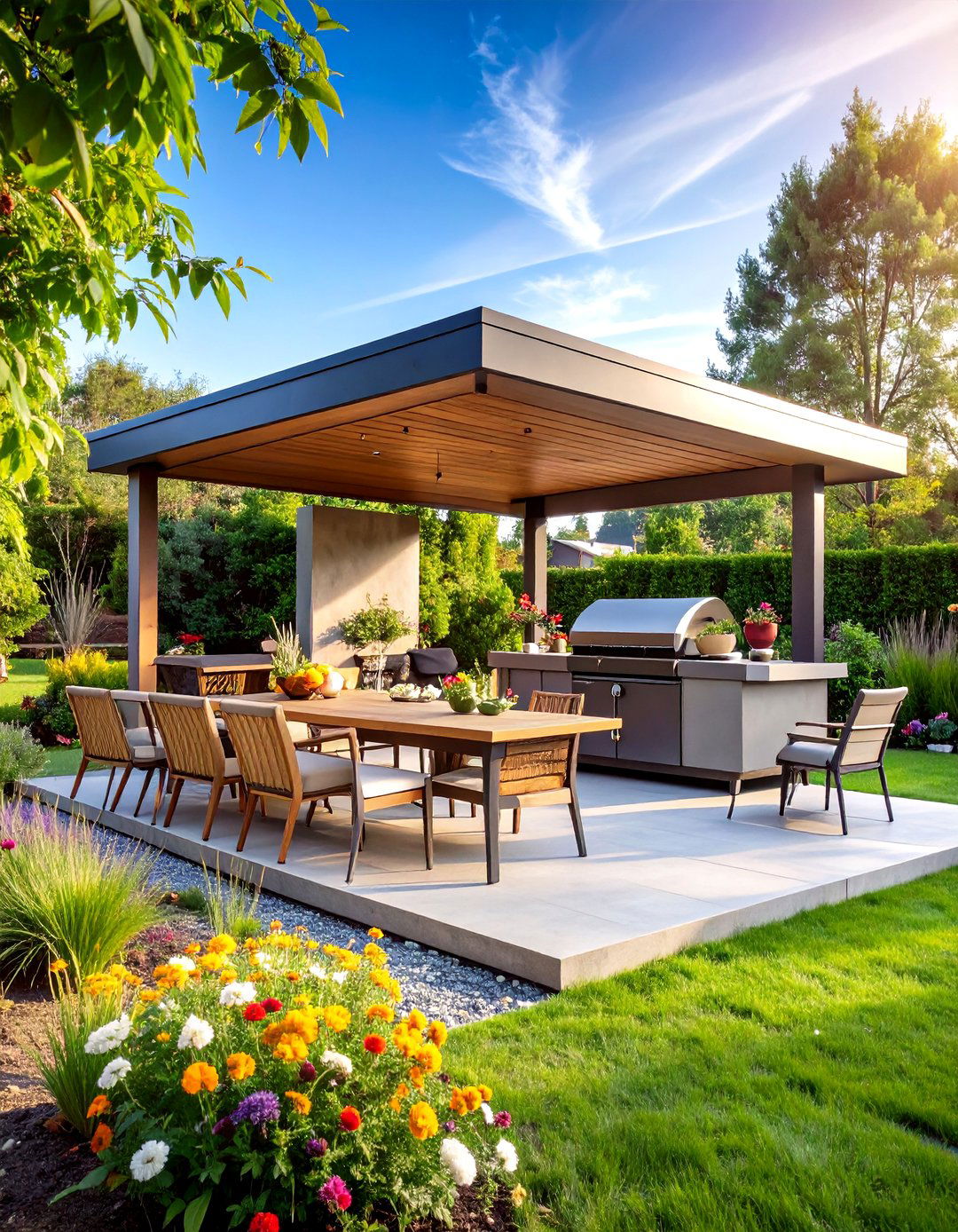 Modern Minimalist Pavilion - 30 backyard grill ideas