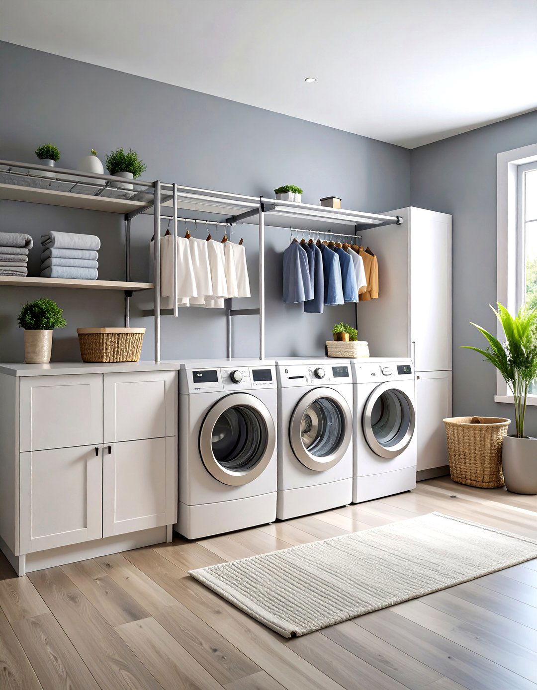 Modern Minimalist Retractable Laundry Room Rack - 30 laundry room drying rack ideas