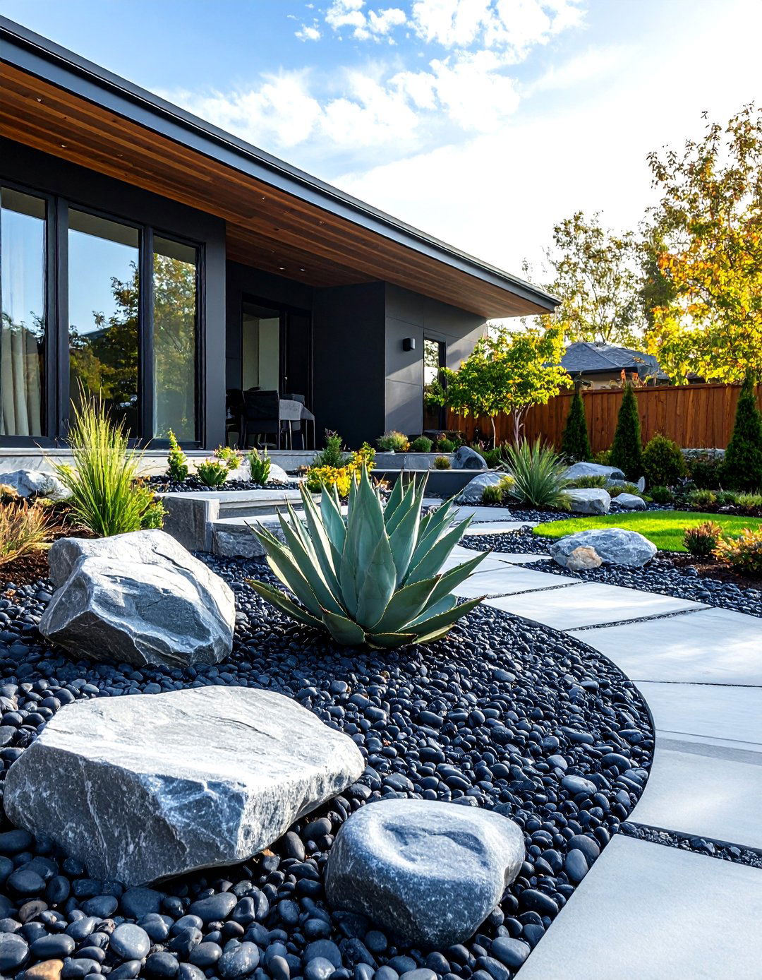 Modern Minimalist Rock Garden - 30 rock garden designs