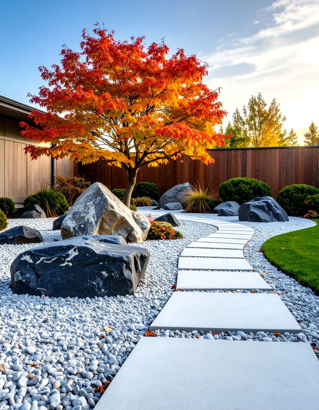 Modern Minimalist Rock Garden - 30 front yard landscaping ideas with rocks no grass