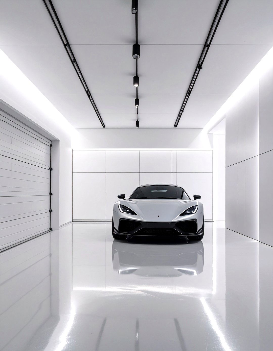 Modern Minimalist White Walls - 30 interior garage wall ideas