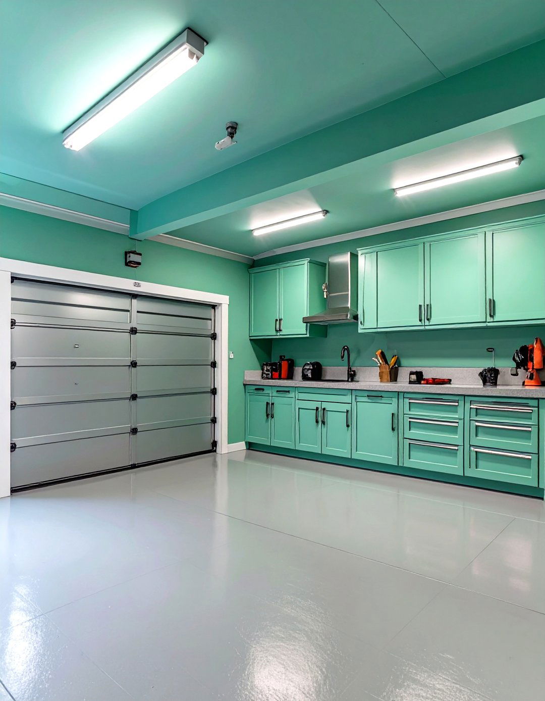 Modern Mint Green Vibe - 30 garage wall paint ideas