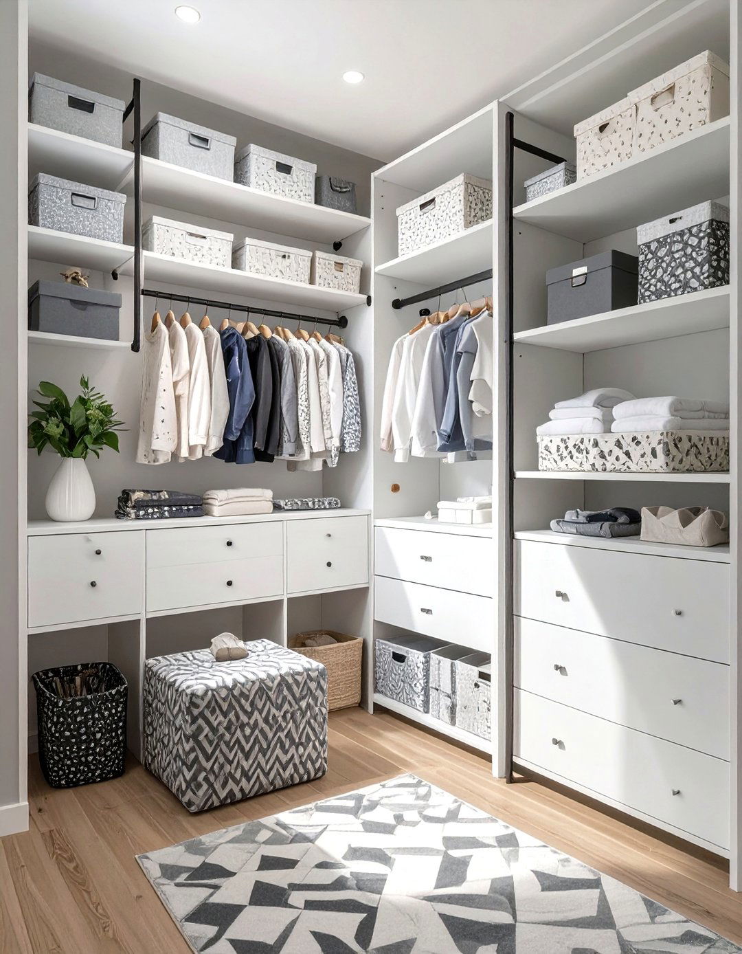 Modern Monochromatic Nursery Closet - 30 nursery closet ideas