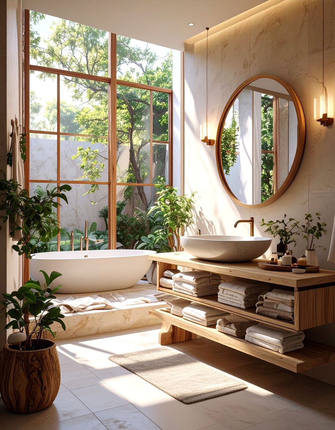 Modern Organic Bathroom - 30 bathroom remodel ideas 2023