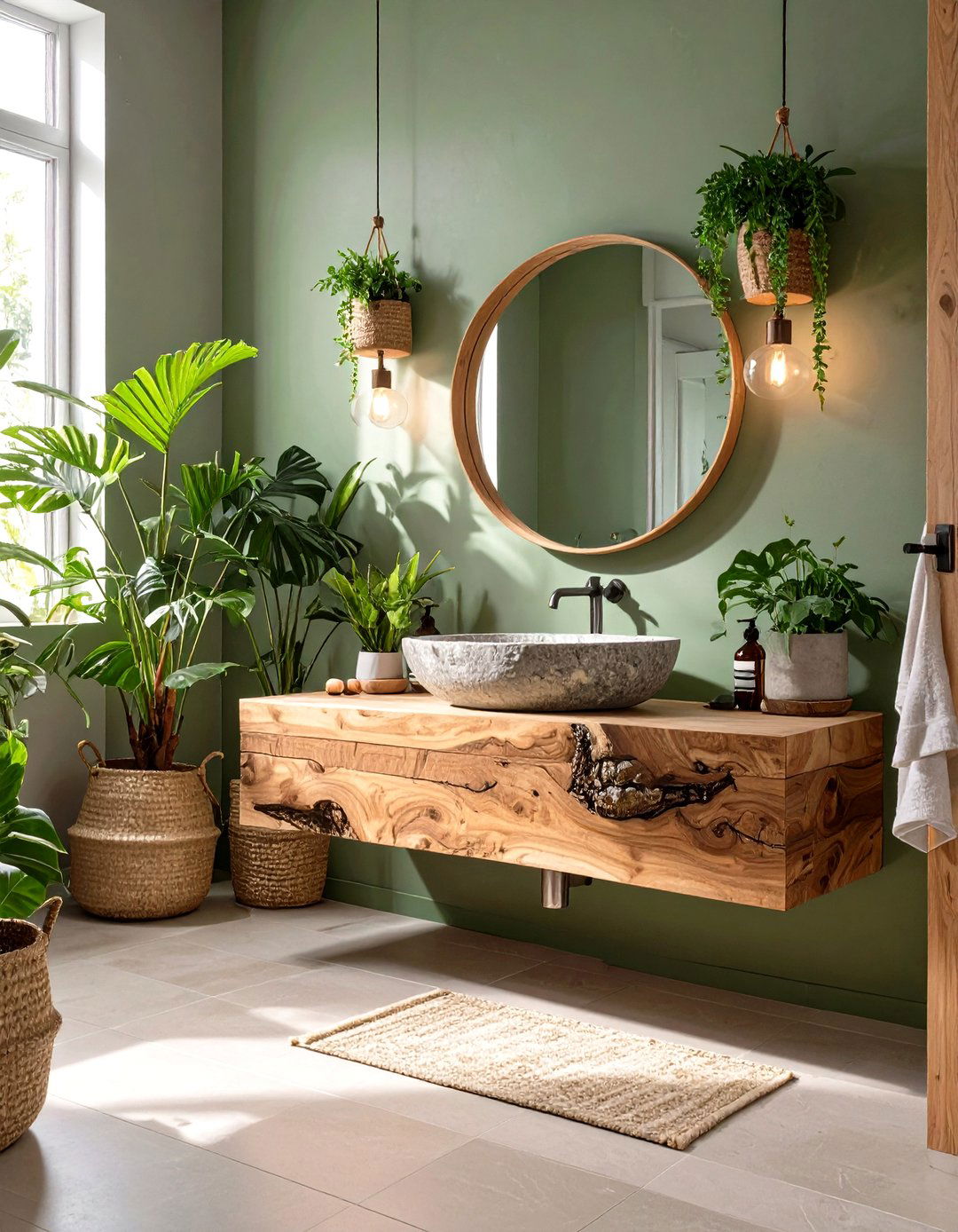 Modern Organic Half Bathroom - 30 half bathroom ideas
