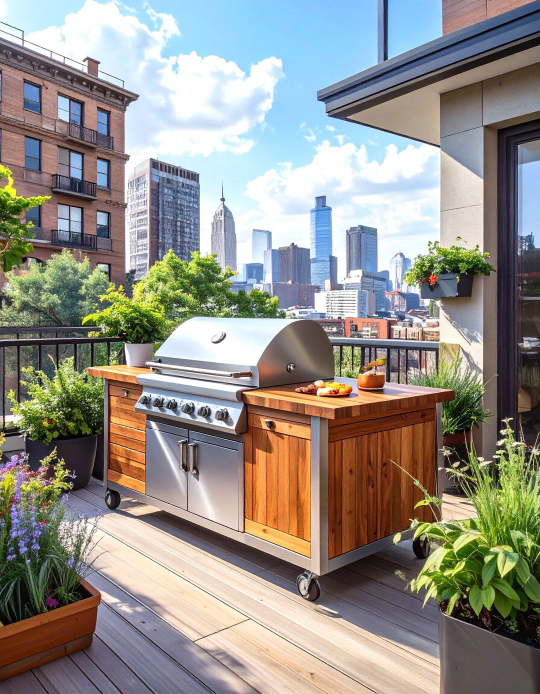 Modern Outdoor Kitchen with Concrete Countertops - 30 outdoor kitchen designs