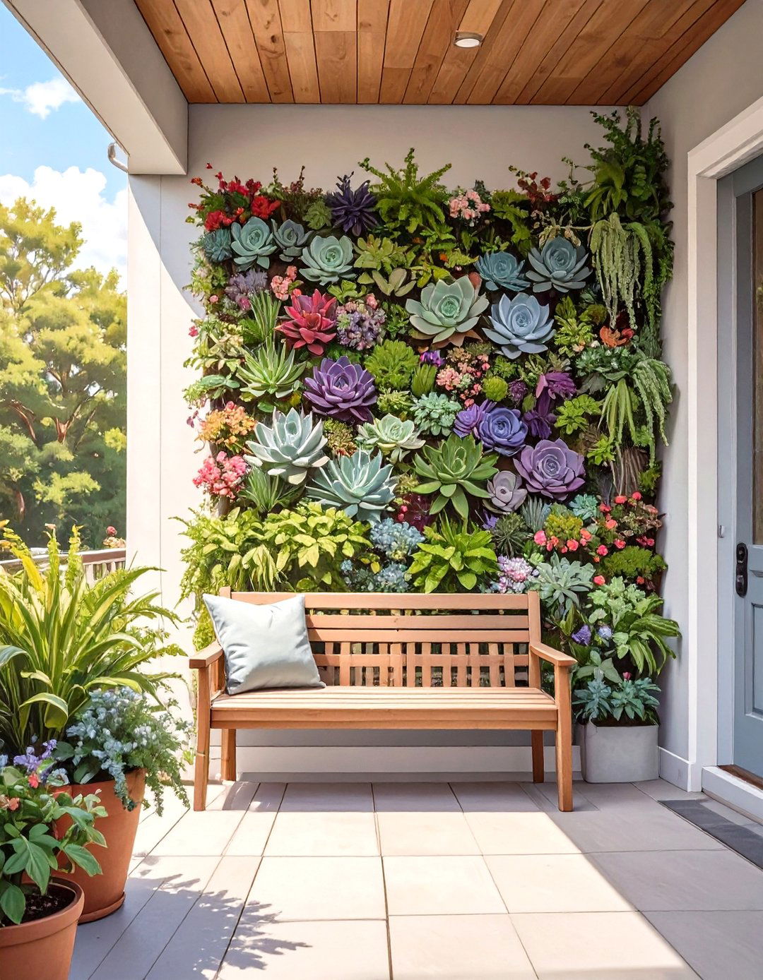 Modern Porch with Vertical Garden - 30 modern front porch ideas