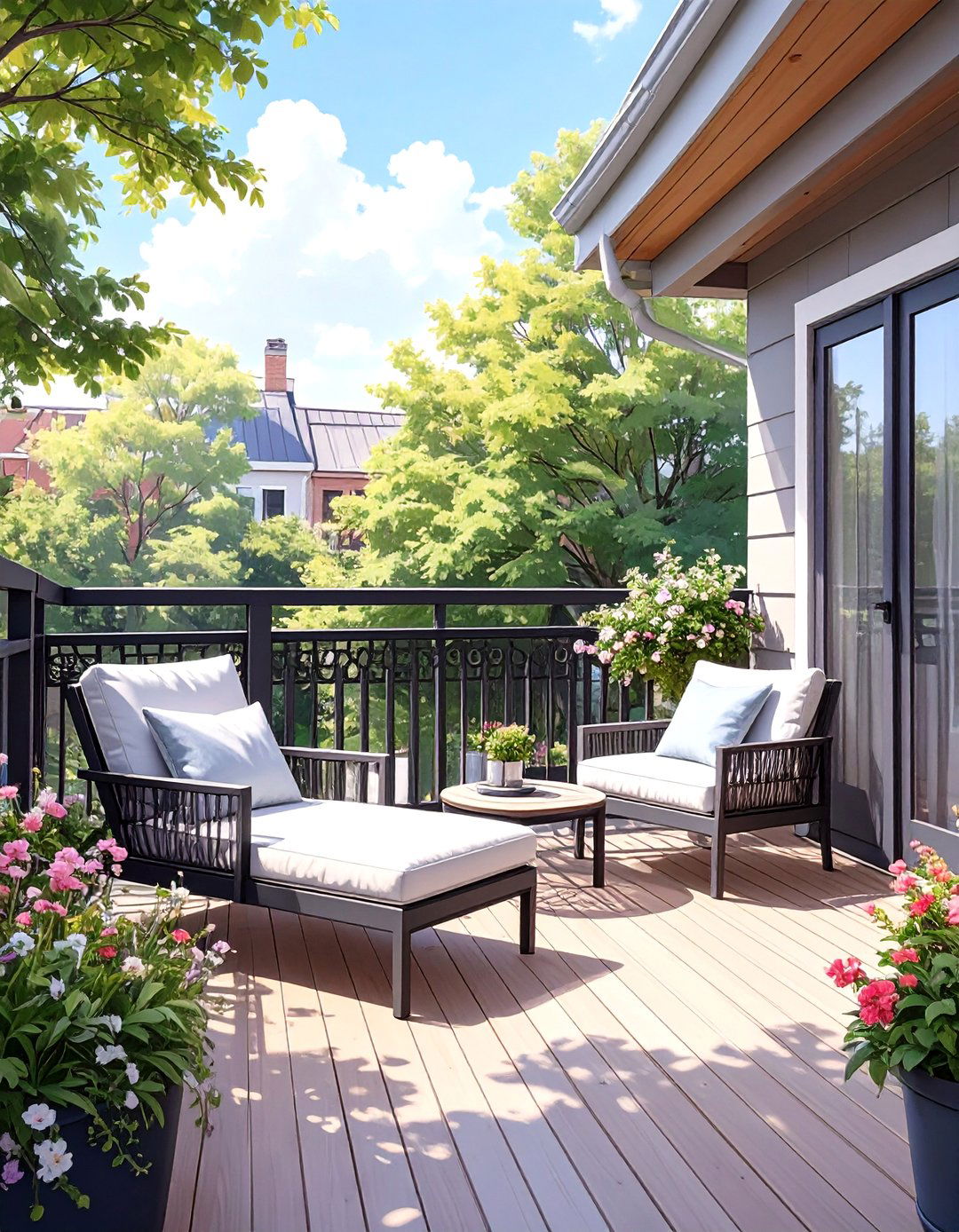 Modern Privacy Screen Railing - 30 black deck railing ideas