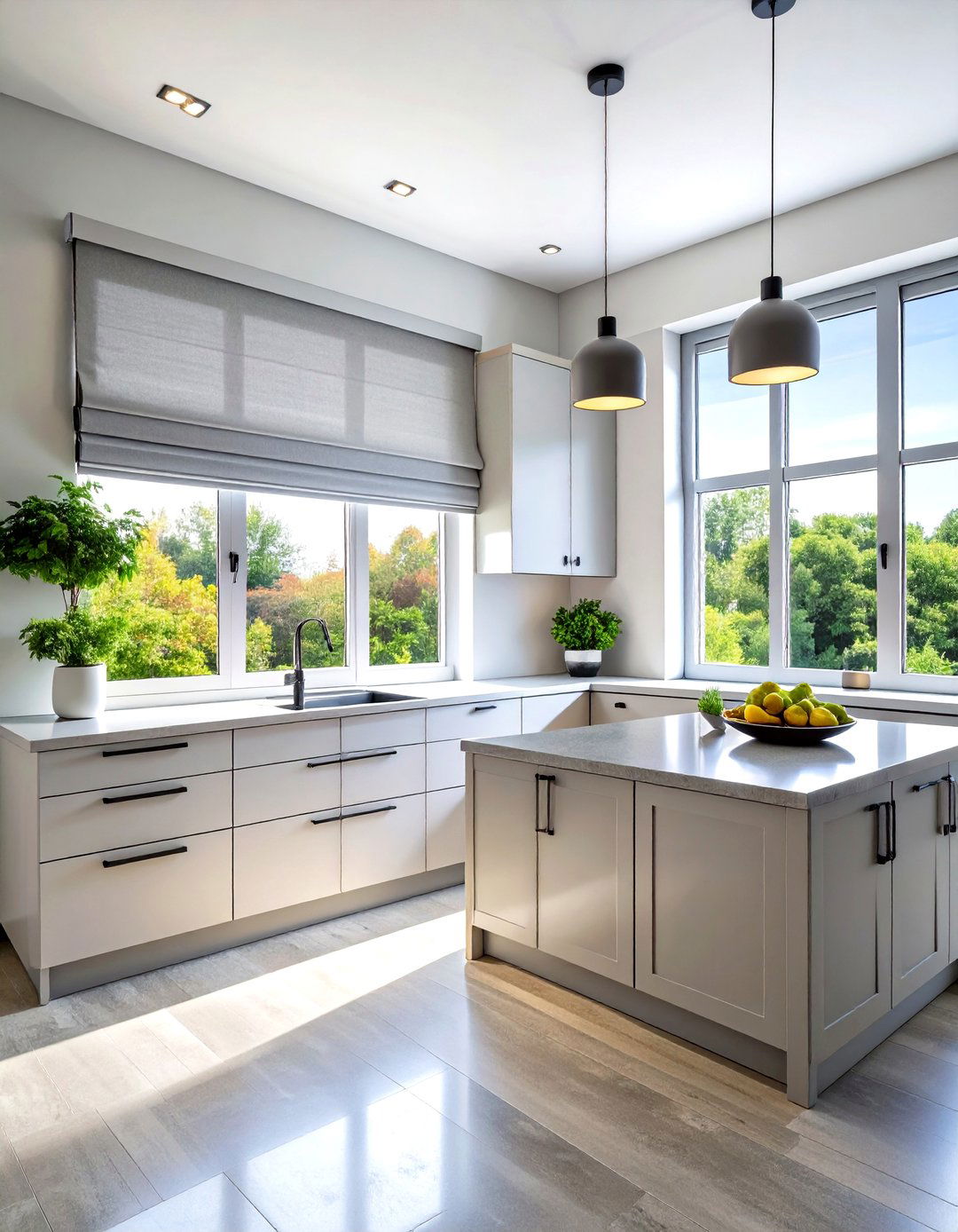Modern Roller Shades for Kitchens - 30 kitchen window treatment ideas