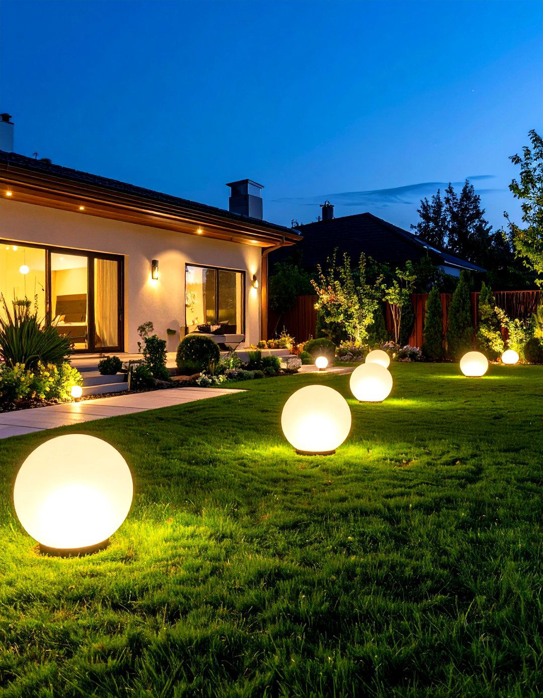 Modern Sphere Accent Lights - 30 landscape lighting design ideas