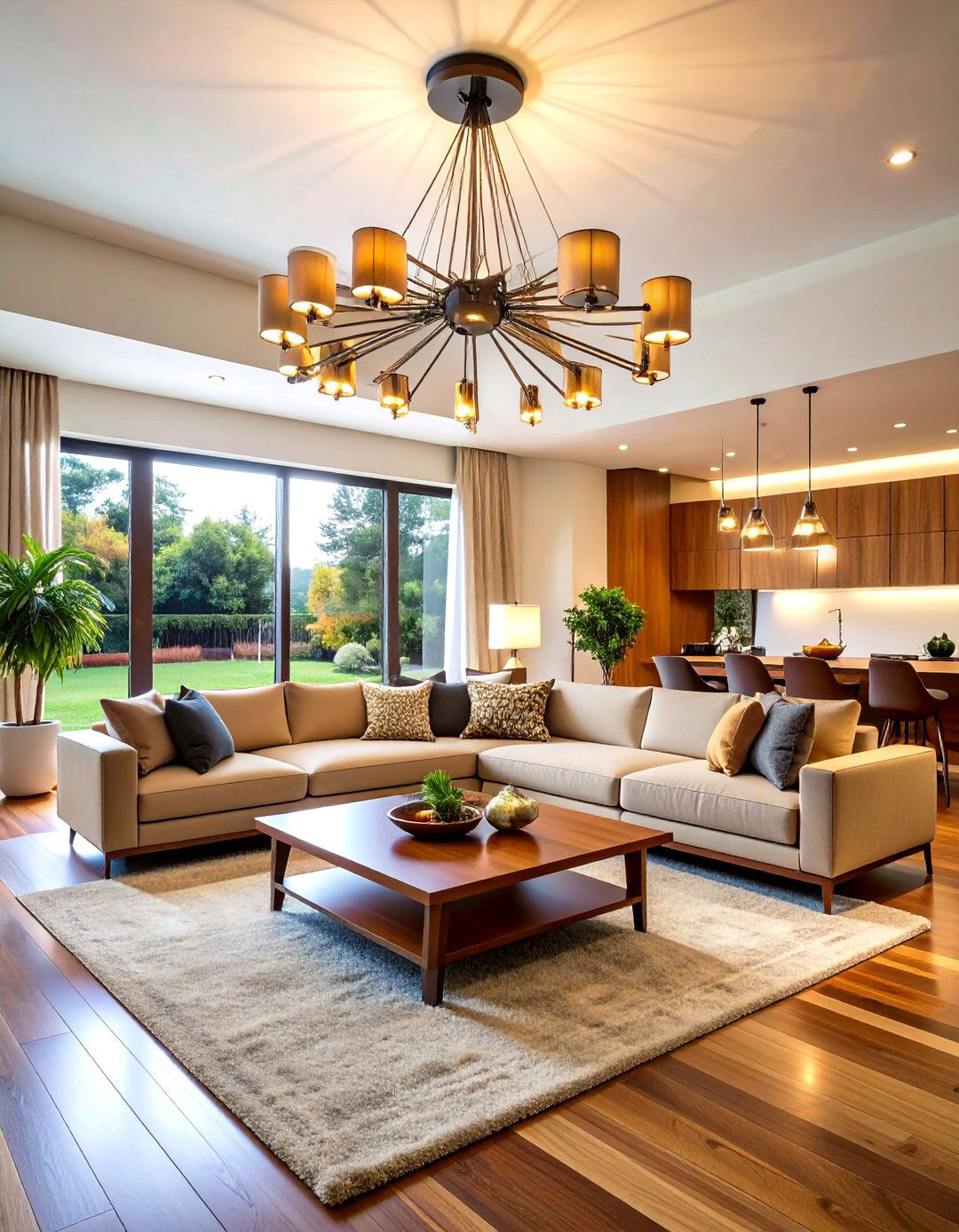 Modern Sputnik Chandelier - 30 living room chandelier ideas
