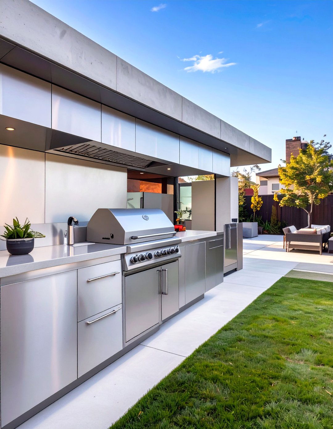 Modern Stainless Steel Outdoor BBQ Kitchen - 30 outdoor bbq ideas