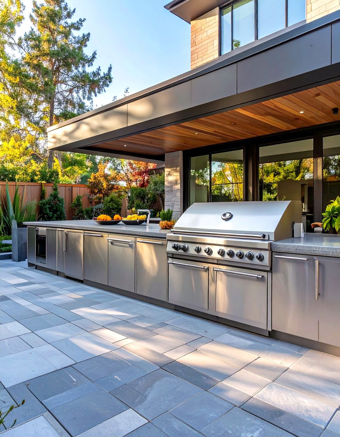 Modern Stainless Steel Outdoor Kitchen - 30 outdoor kitchens ideas