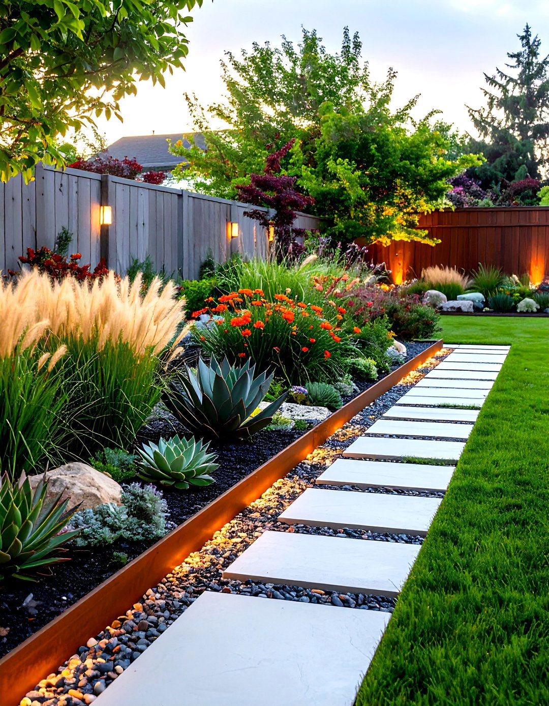 Modern Steel Edging - 30 landscaping edging ideas