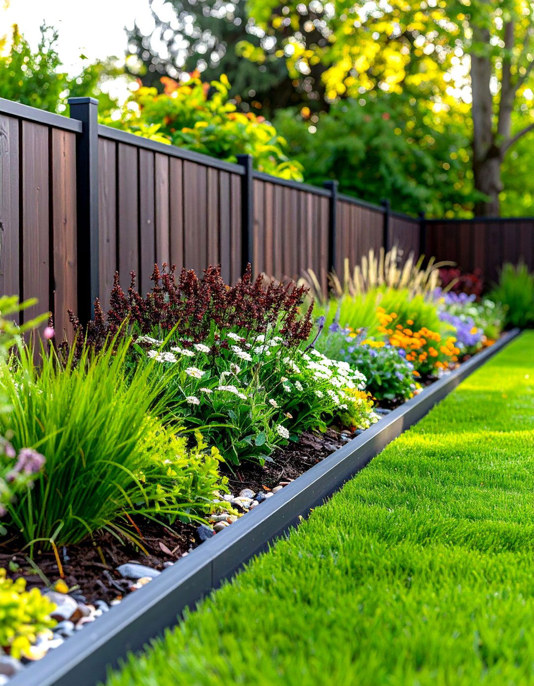 Modern Steel Edging - 30 landscape border ideas