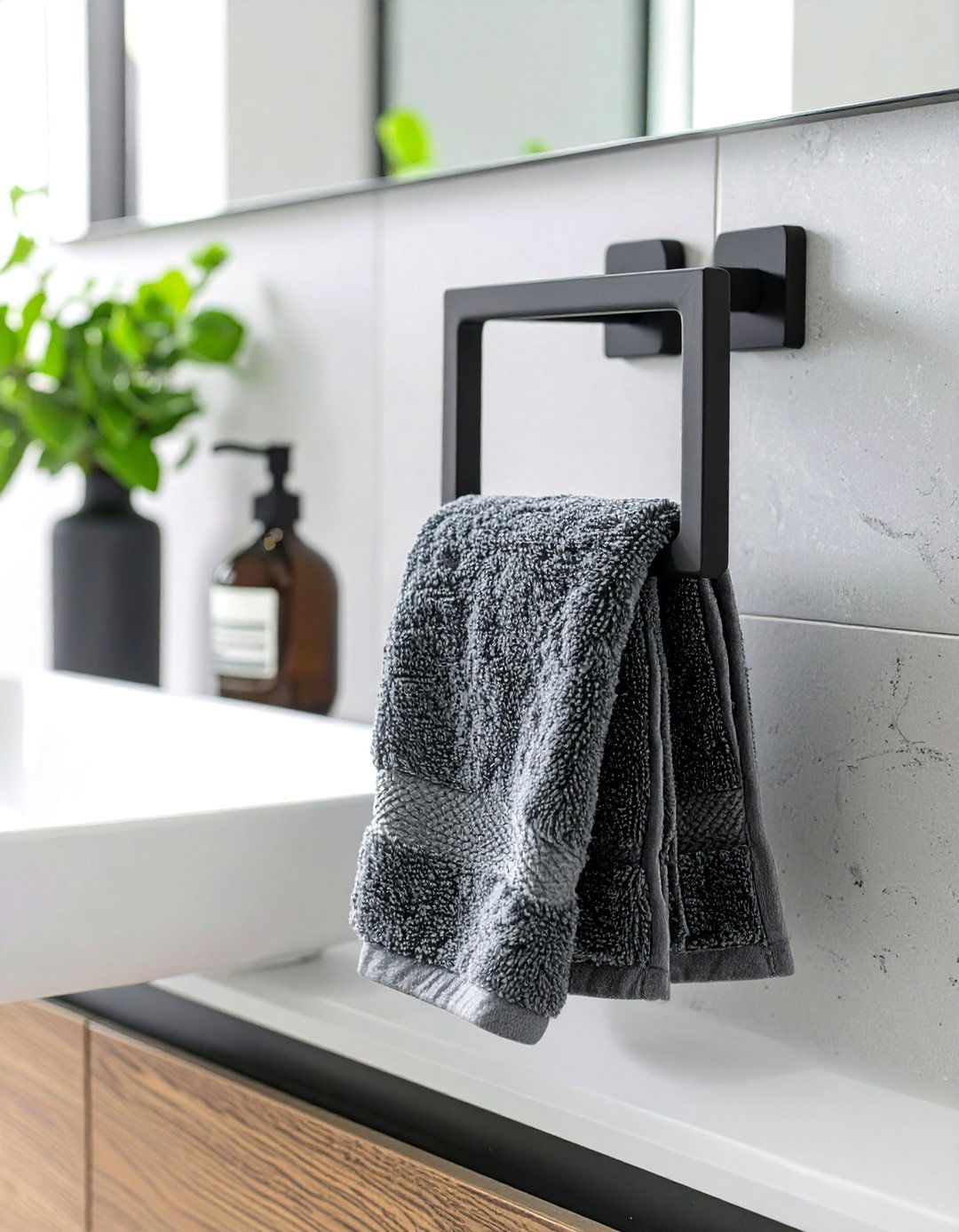 Modern Towel Ring - 30 bathroom towel storage ideas