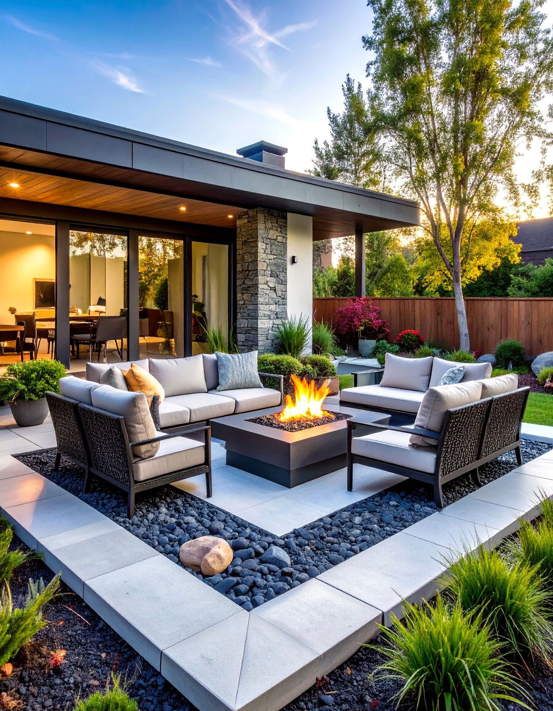 Modernist Oversized Paver Design - 30 diy cheap patio paver ideas