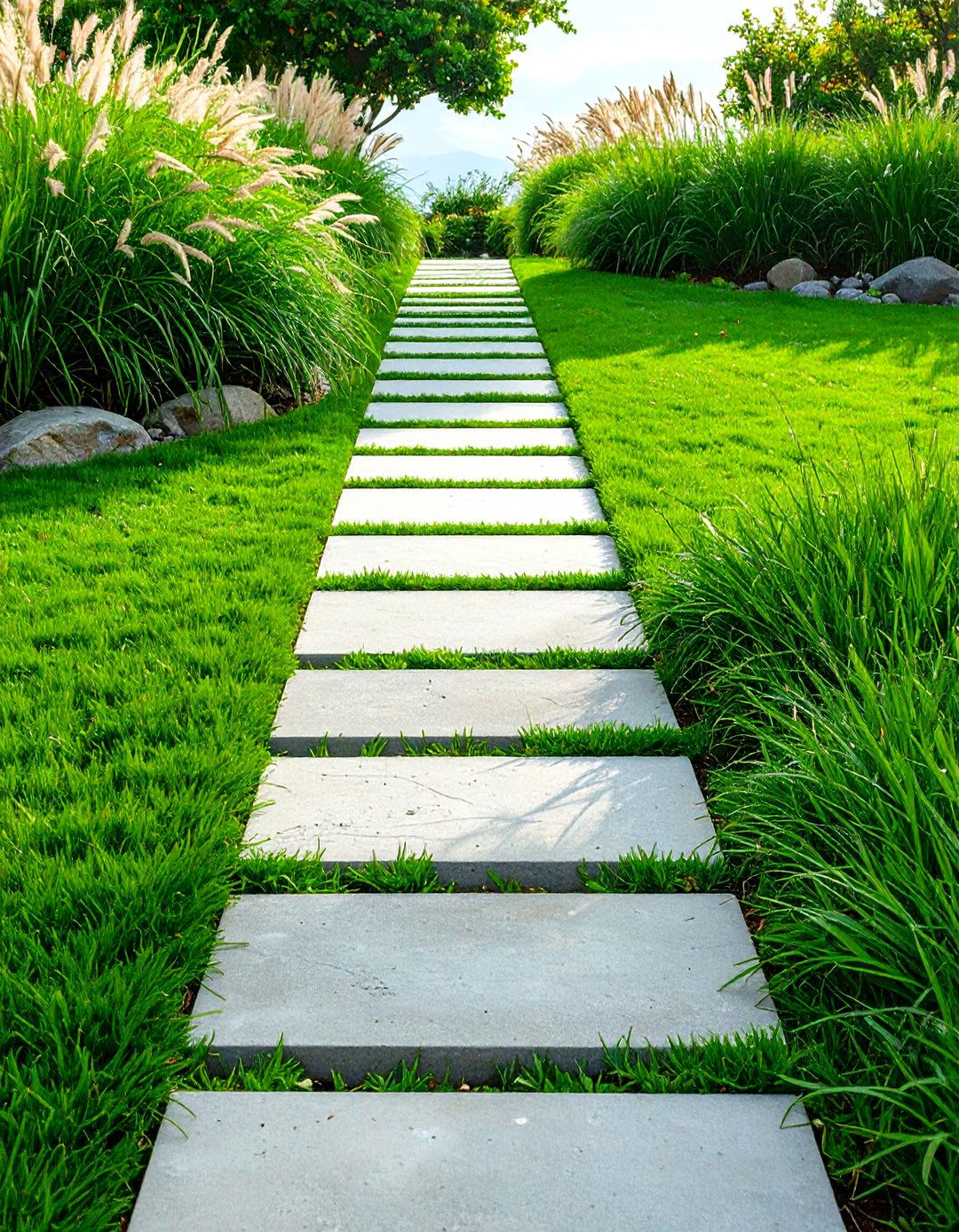 Mondo Grass Border Garden Path - 30 unique garden path ideas