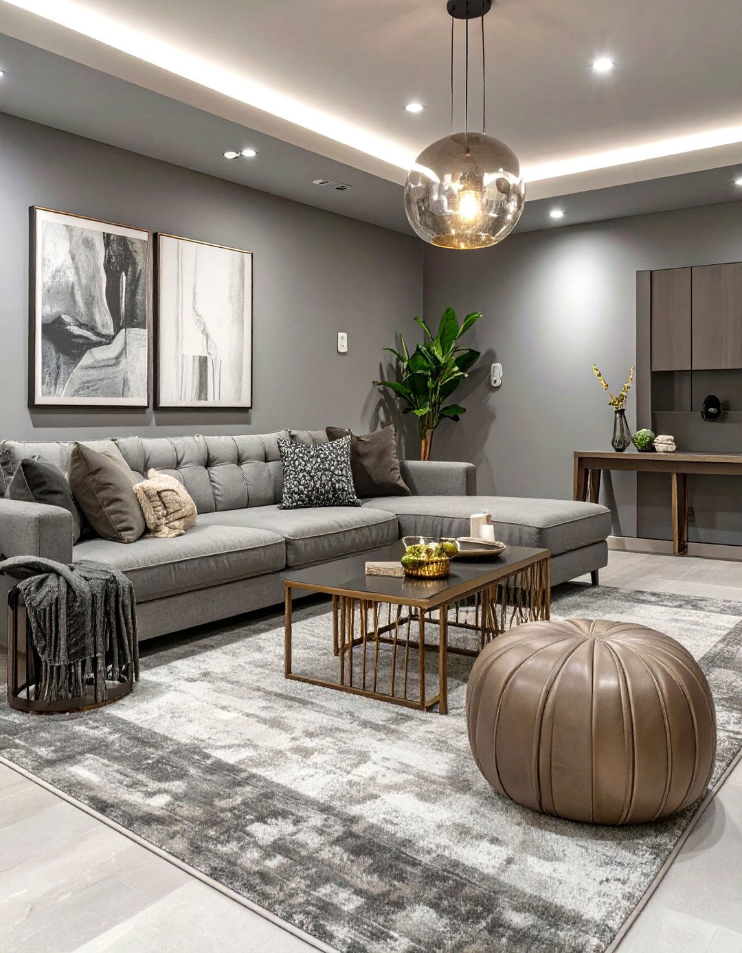 Monochromatic Basement Scheme - 30 basement paint ideas