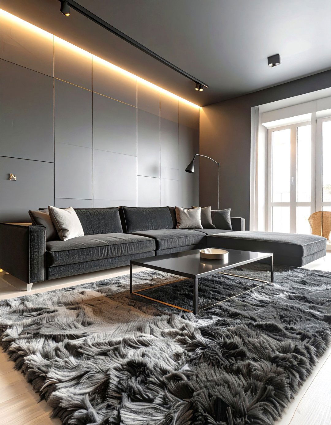 Monochromatic Black Living Room - 30 black living room ideas