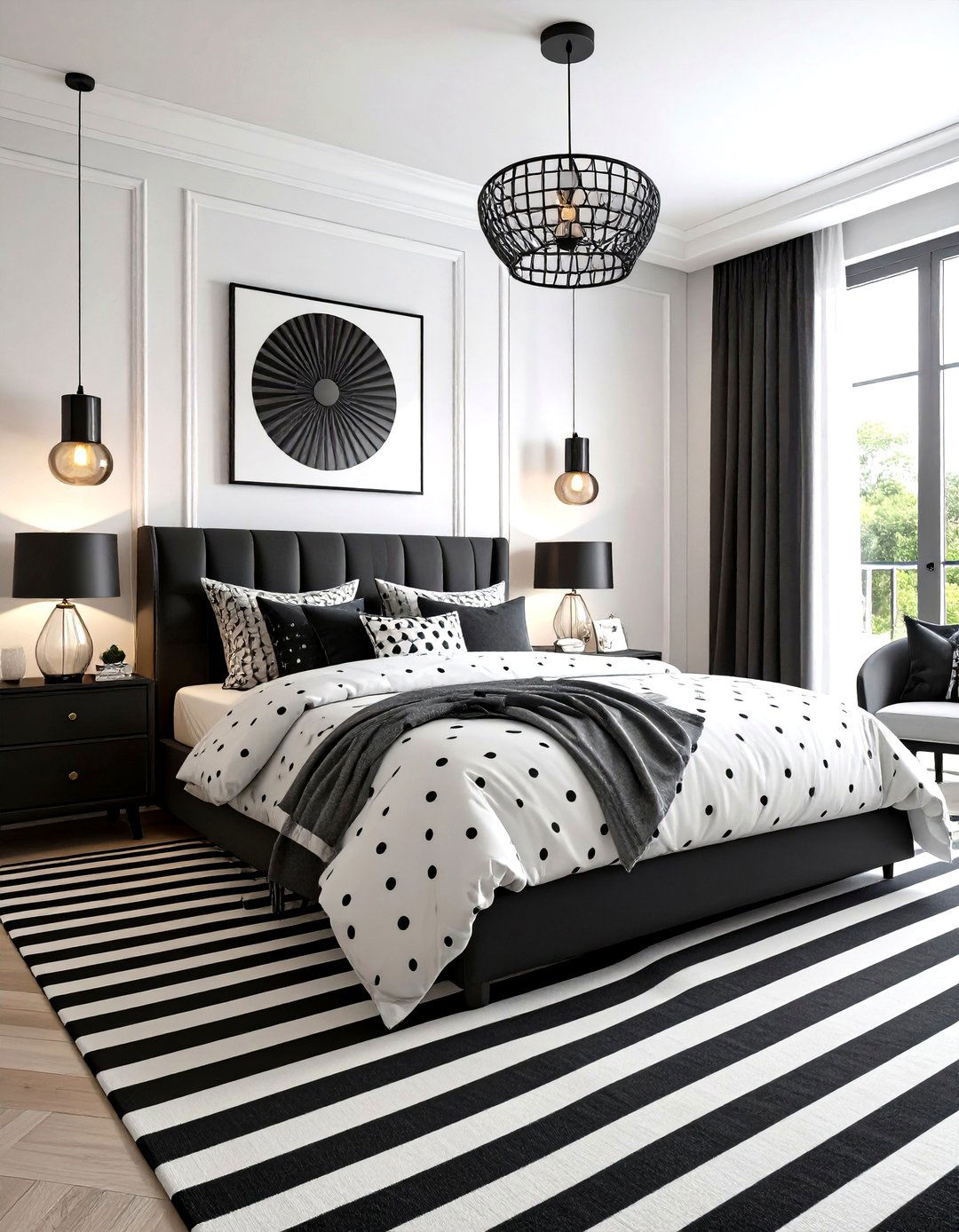 Monochromatic Black and White Bedroom - 30 little girl bedroom ideas