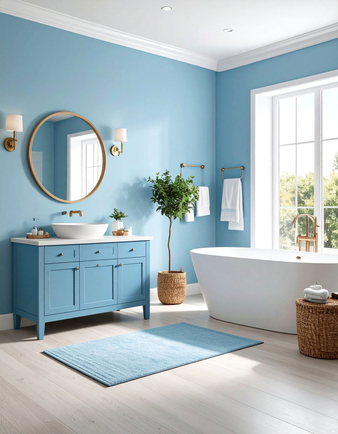 Monochromatic Blue Bathroom - 30 light blue bathroom ideas