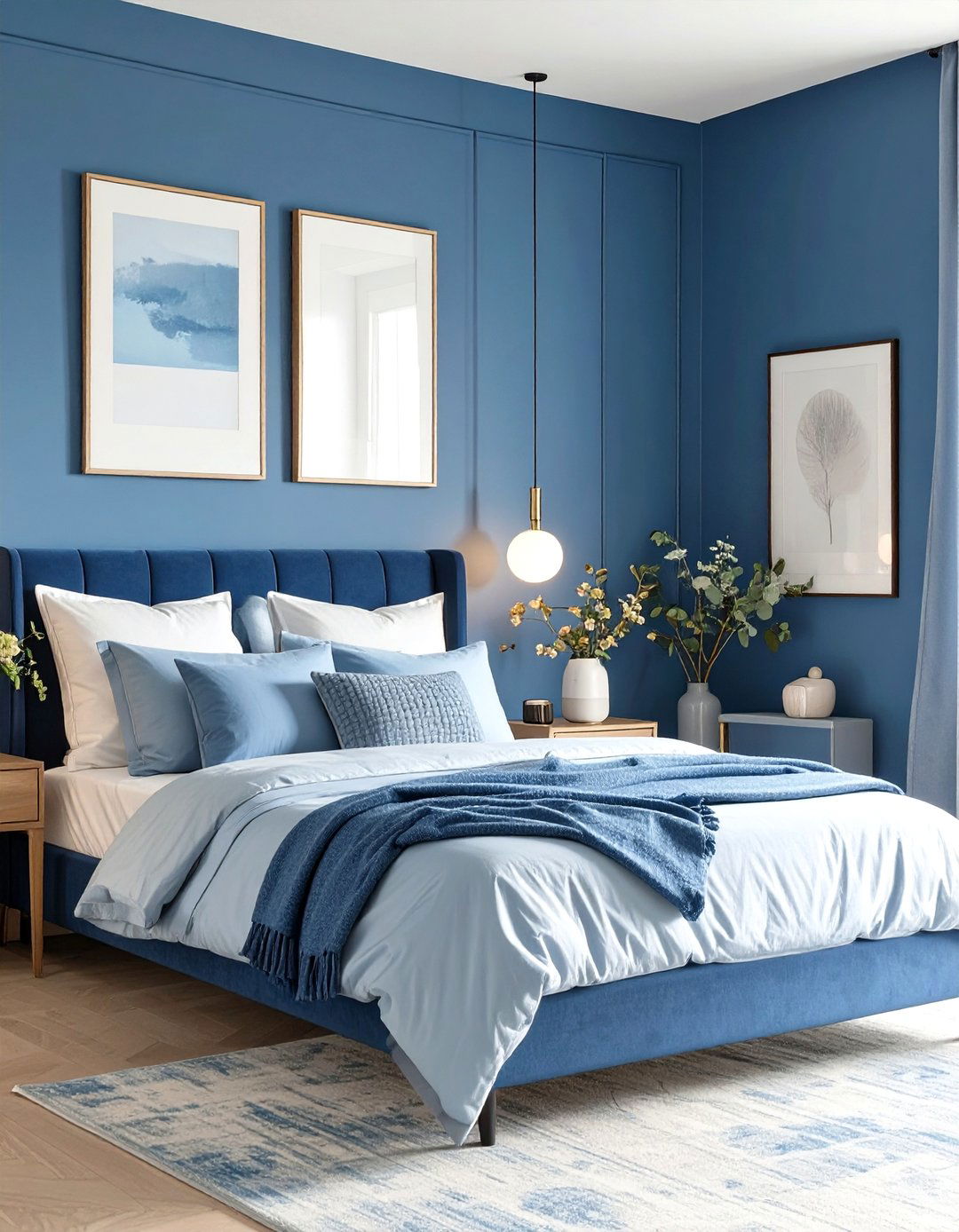 Monochromatic Blue Bedroom - 30 blue bedroom ideas