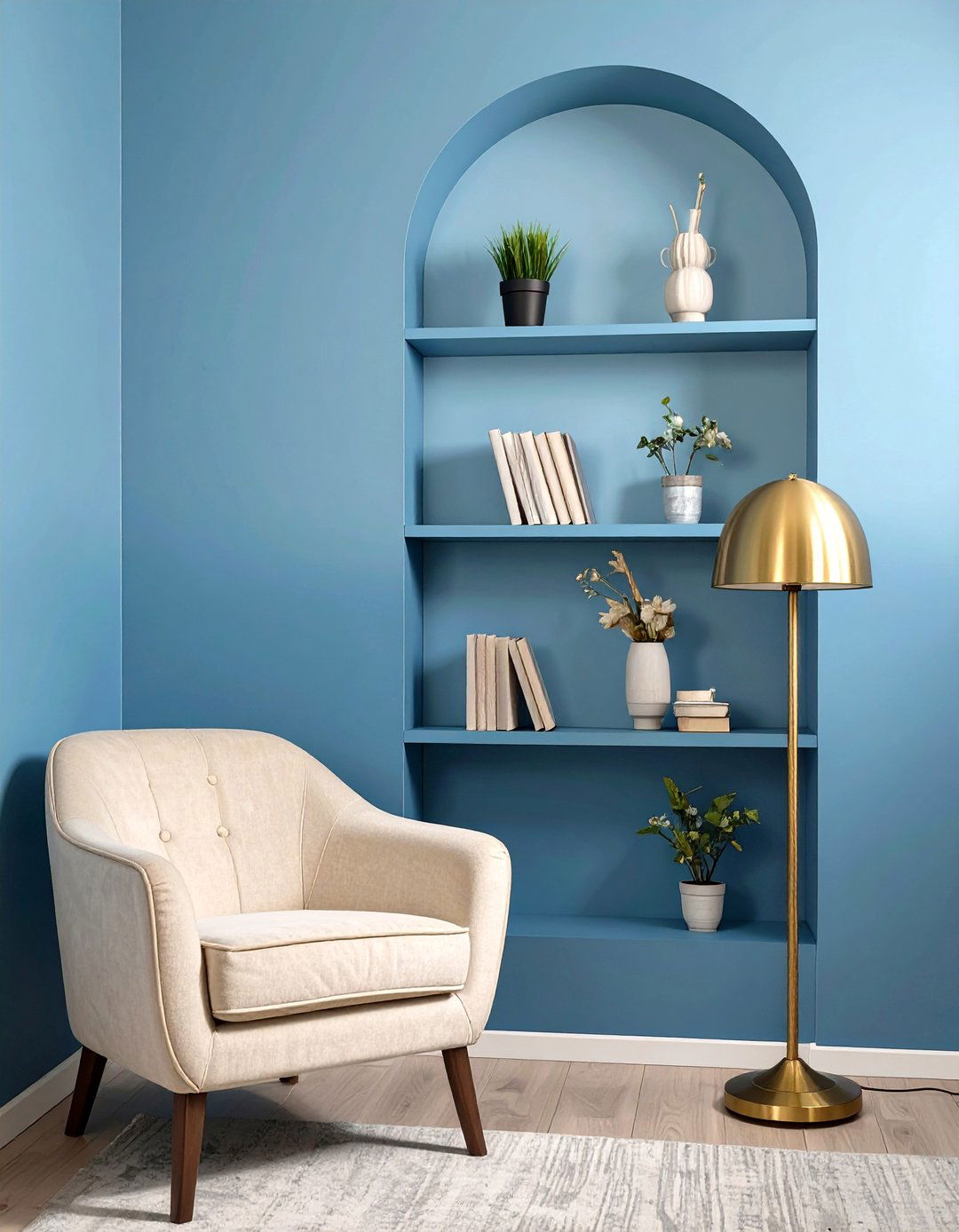 Monochromatic Blue Reading Nook - 30 gradation in interior design ideas